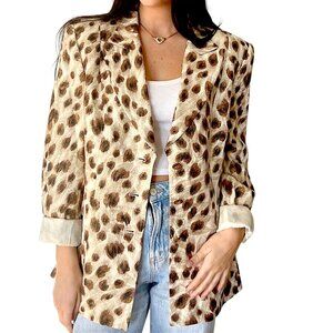 ESCADA Chic Animal Print Leopard Print Tailored Statement Blazer Jacket S